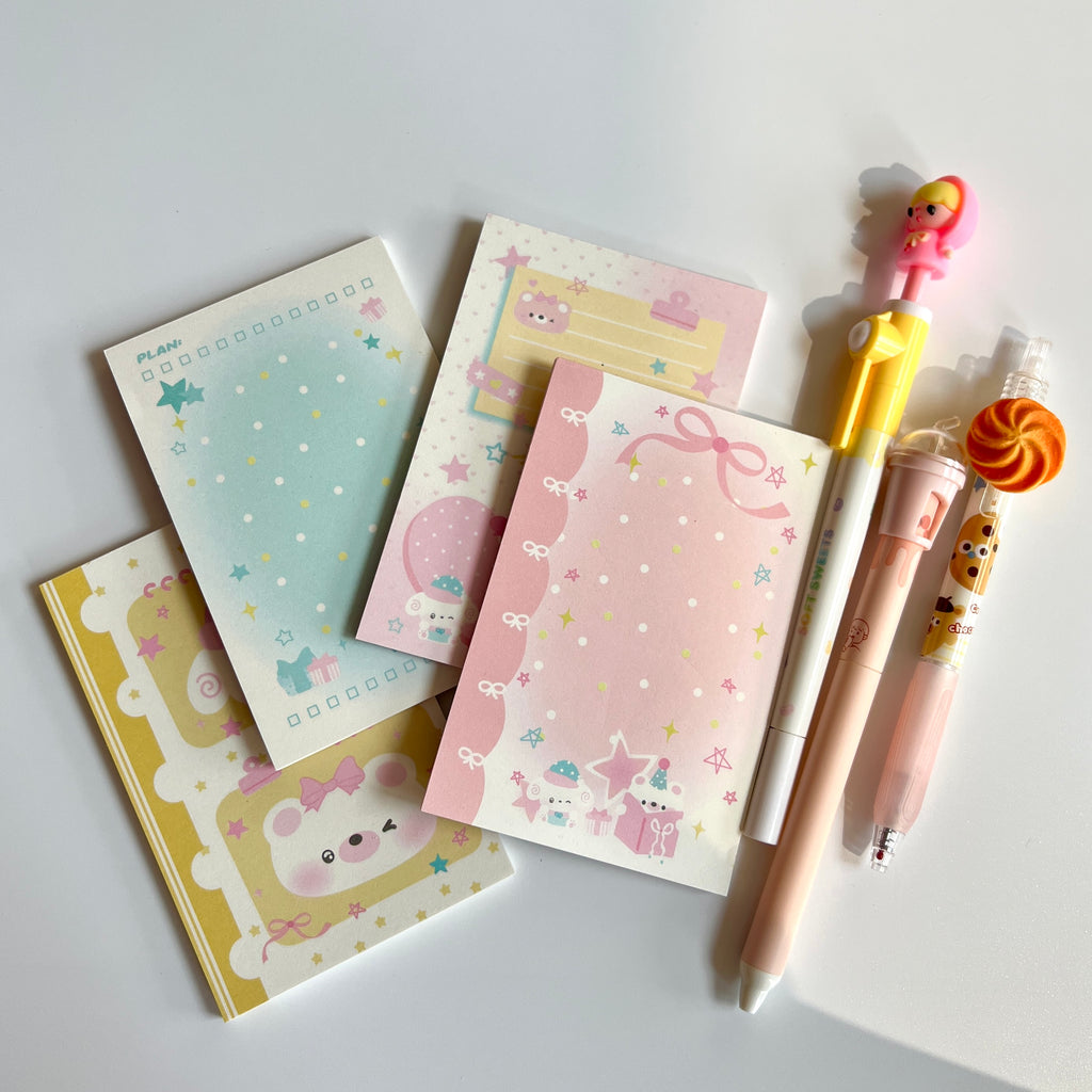 🍭 Kawaii Bear Memo Pads - 13