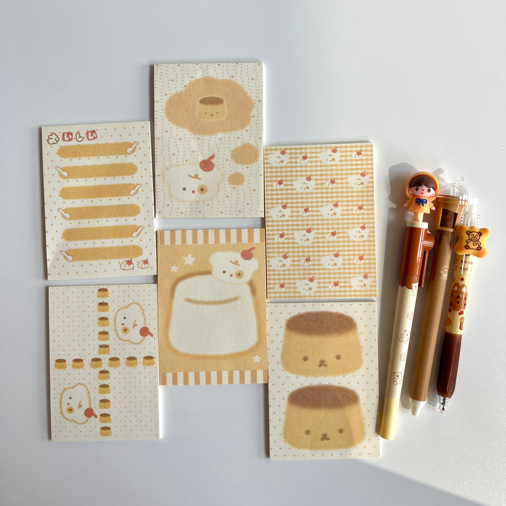 🍮 Caramel Pudding Memo Set - 15