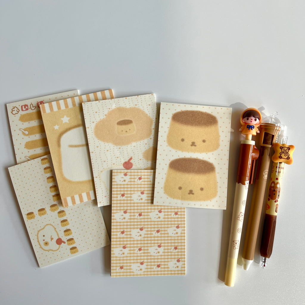 🍮 Caramel Pudding Memo Set - 15