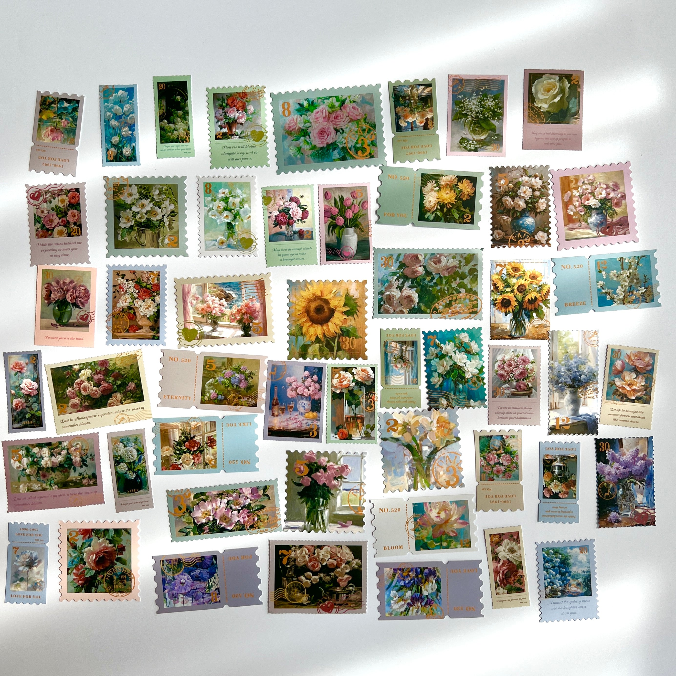 🌸 Vintage Floral Stamp Stickers
