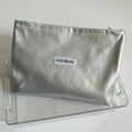 🤍 Minimal Metallic Makeup Pouch