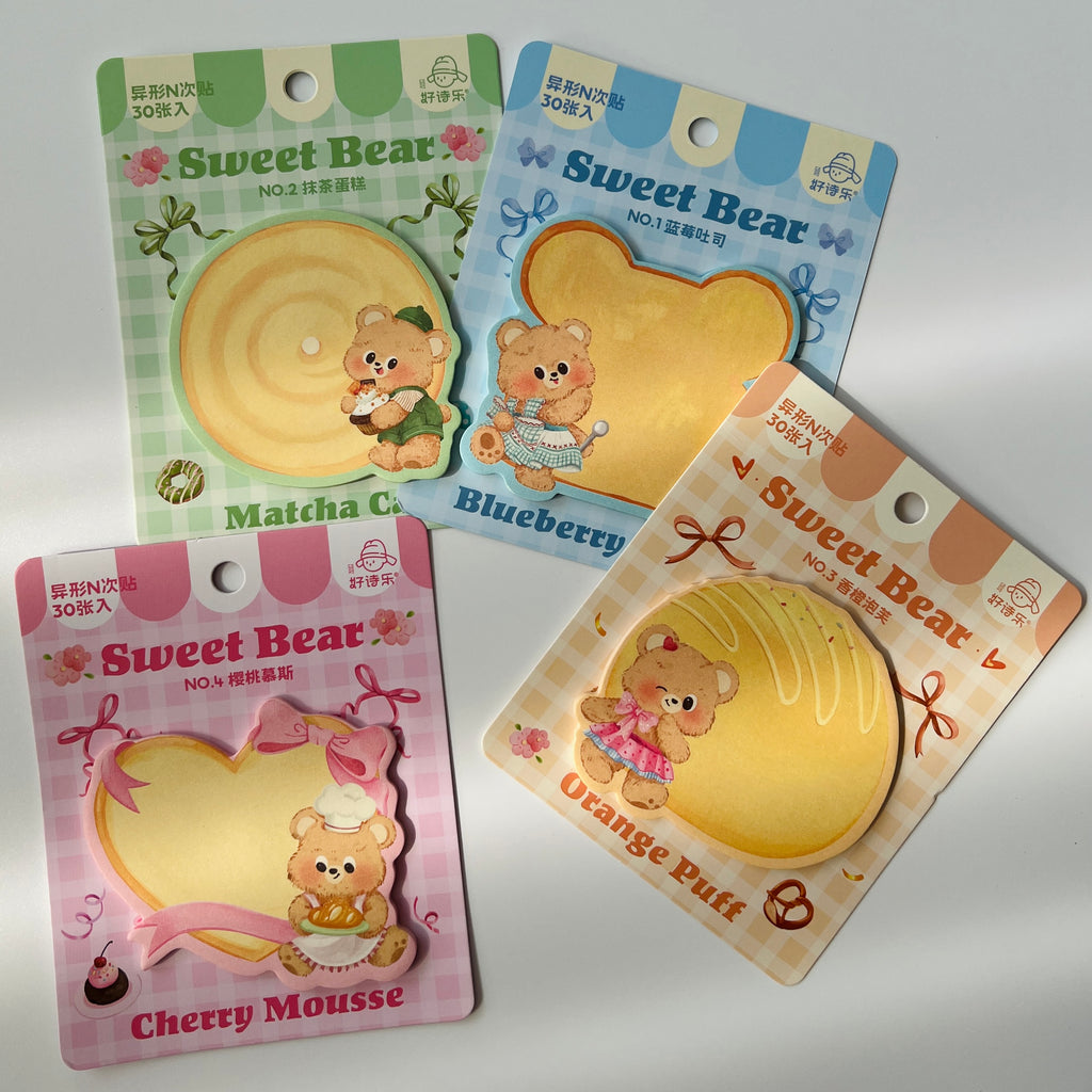 🧸 Sweet Bear Dessert Sticky Notes