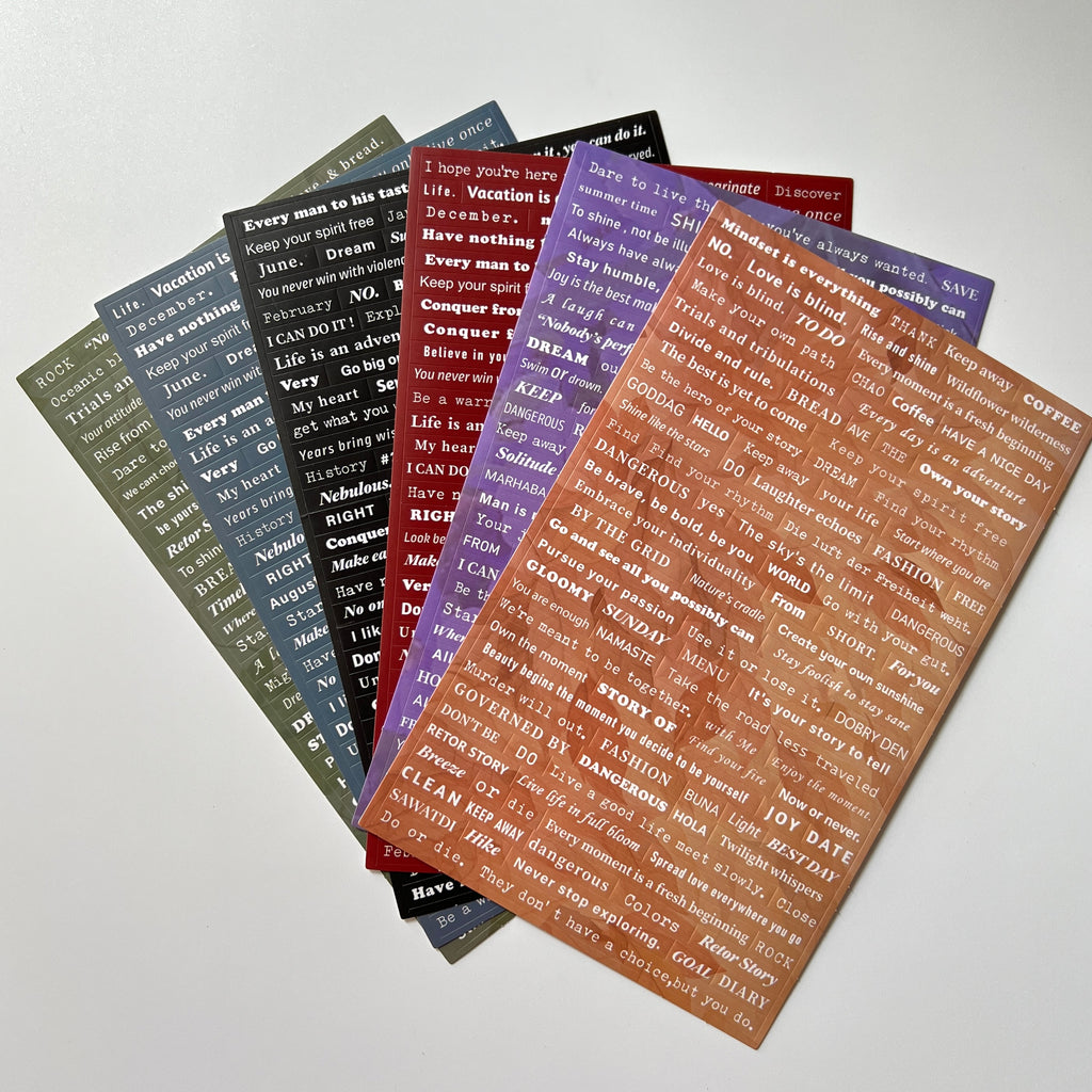 ✨ Motivational Text Sticker Sheets