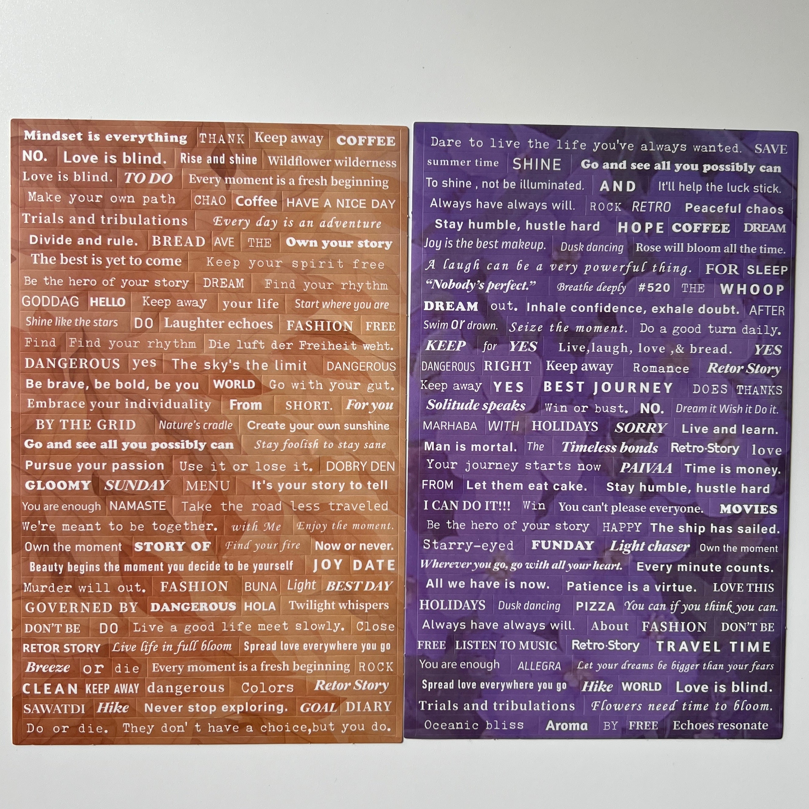 ✨ Motivational Text Sticker Sheets