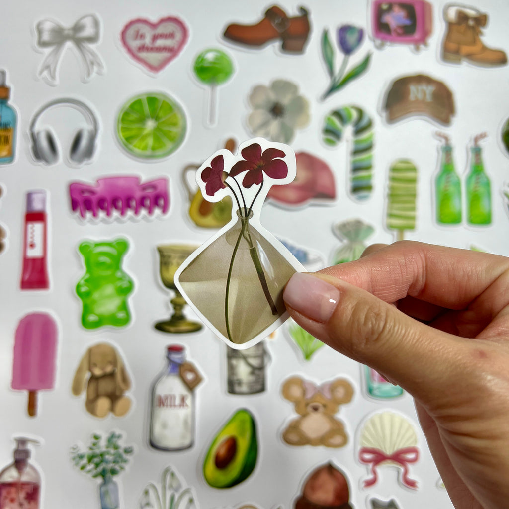 🍏 Green Girl Aesthetic Sticker Set