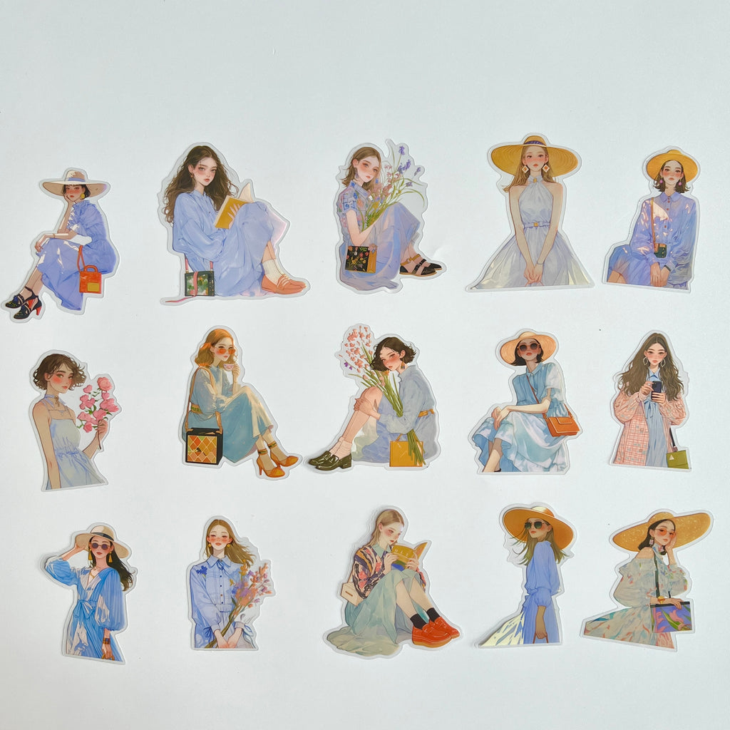 🫧 Soft Aesthetic Girl Sticker Set