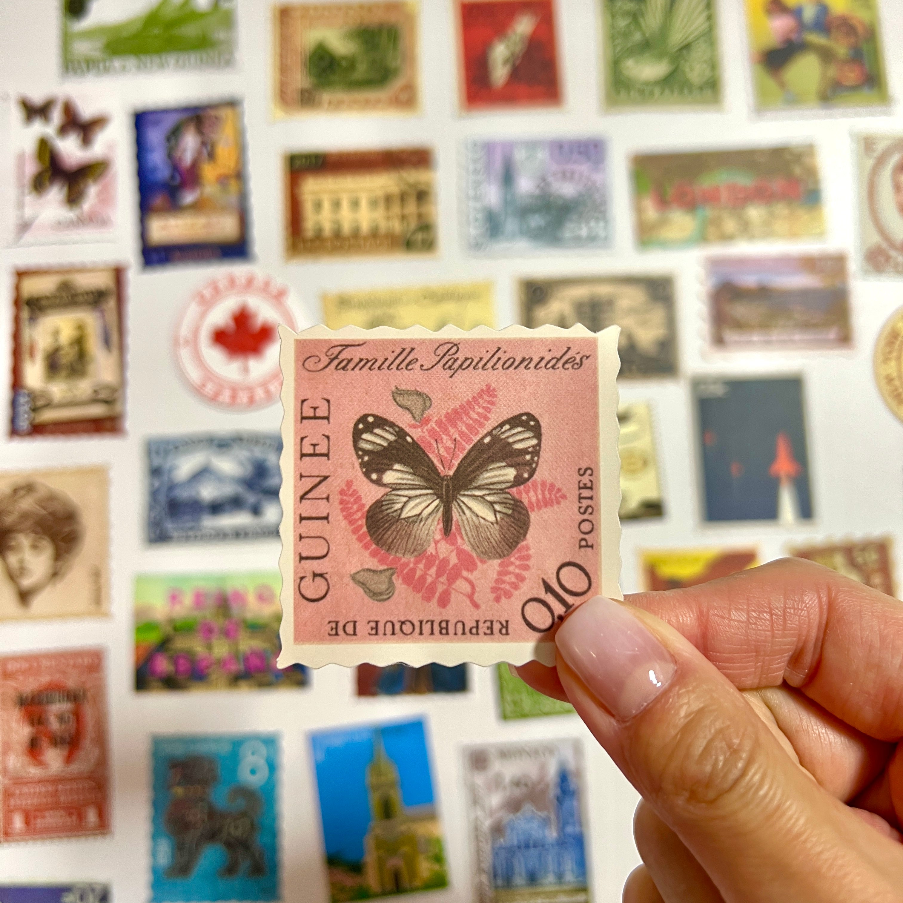 ✈️ Vintage World Stamp Sticker Set