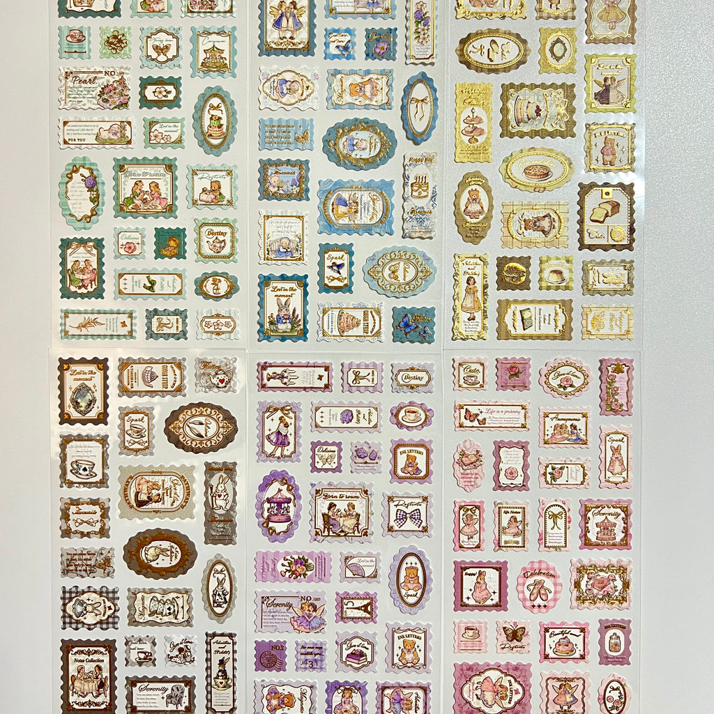📮 Vintage Gold Foil Stamp Stickers