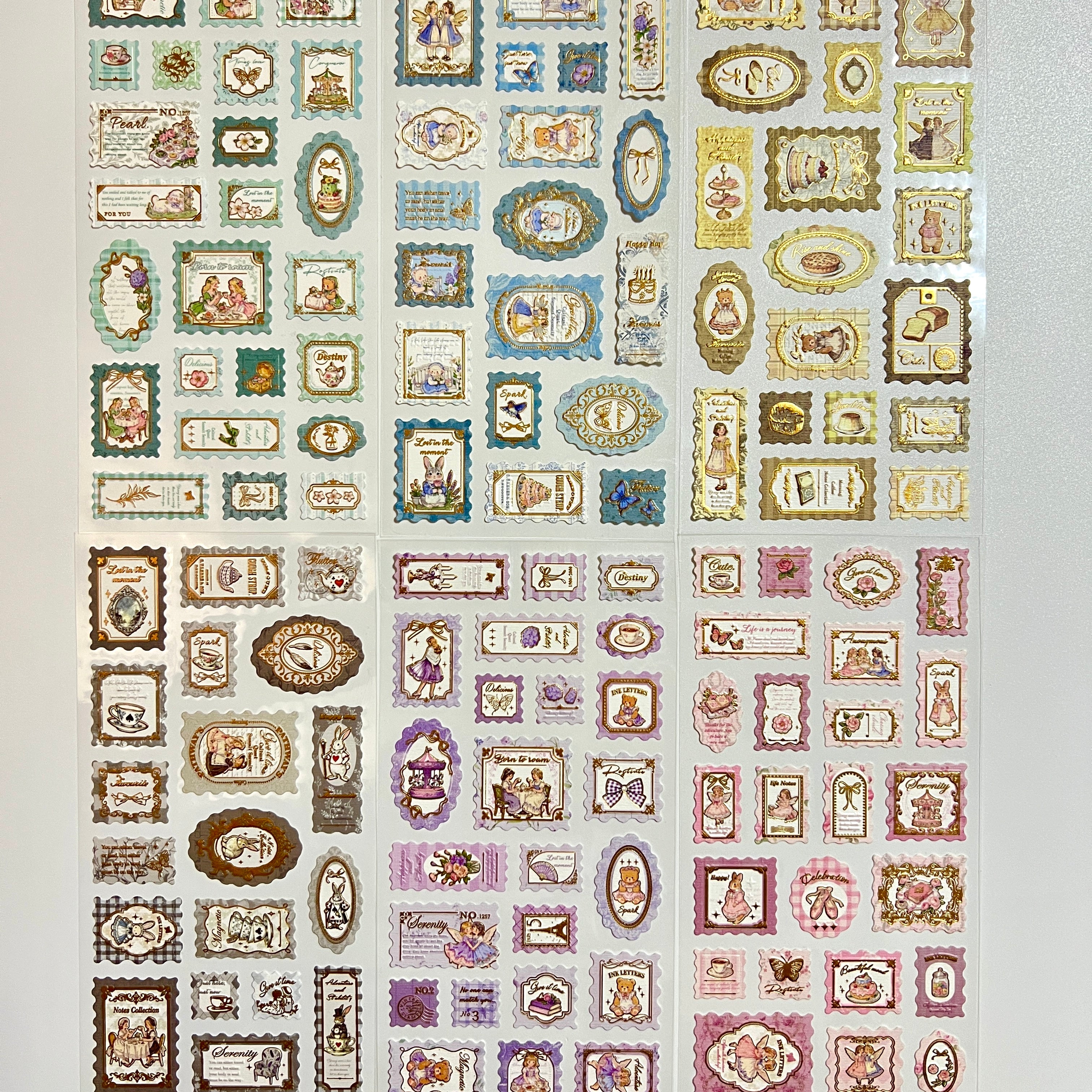 📮 Vintage Gold Foil Stamp Stickers