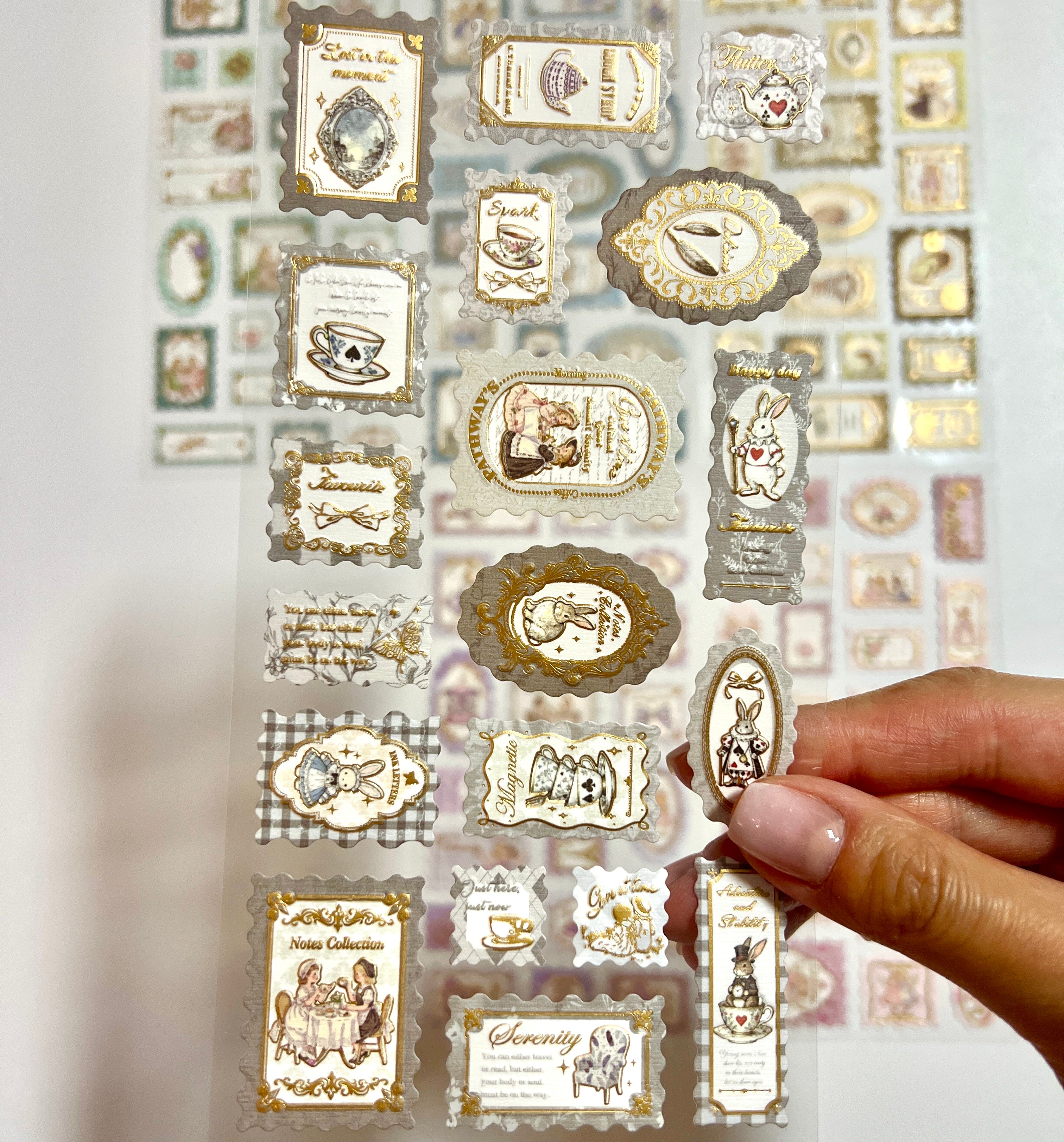 📮 Vintage Gold Foil Stamp Stickers