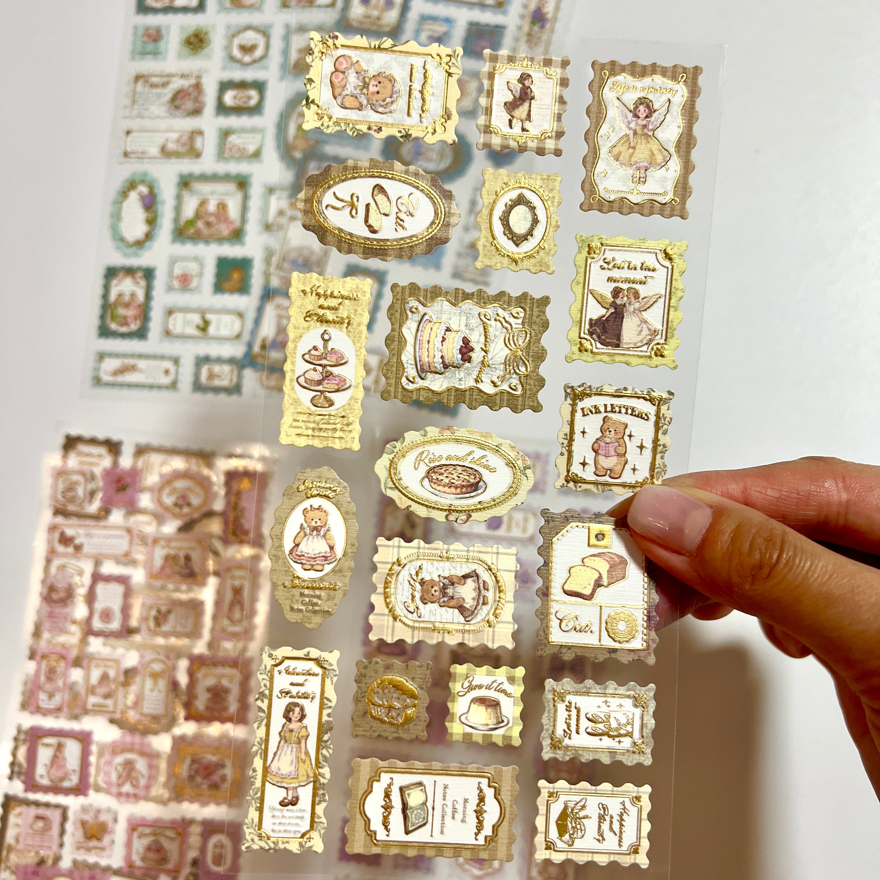 📮 Vintage Gold Foil Stamp Stickers