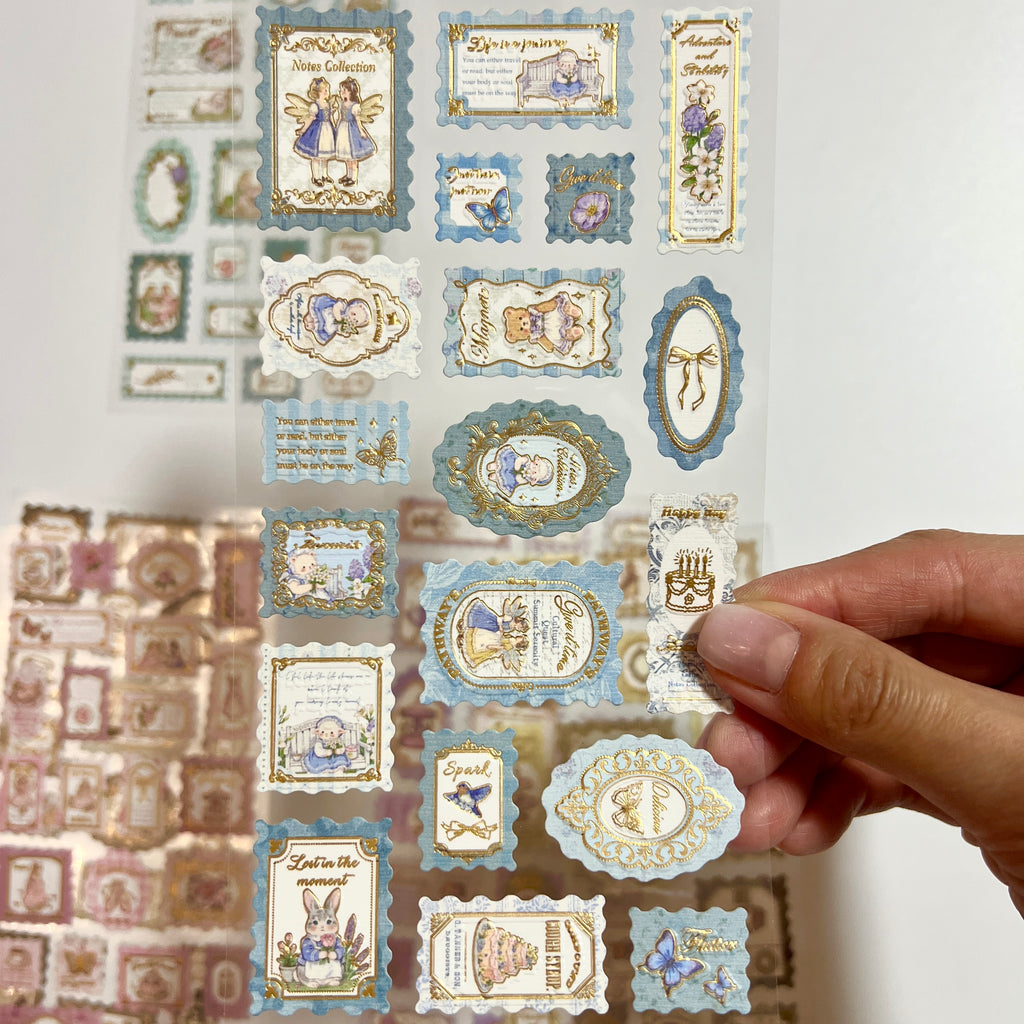 📮 Vintage Gold Foil Stamp Stickers