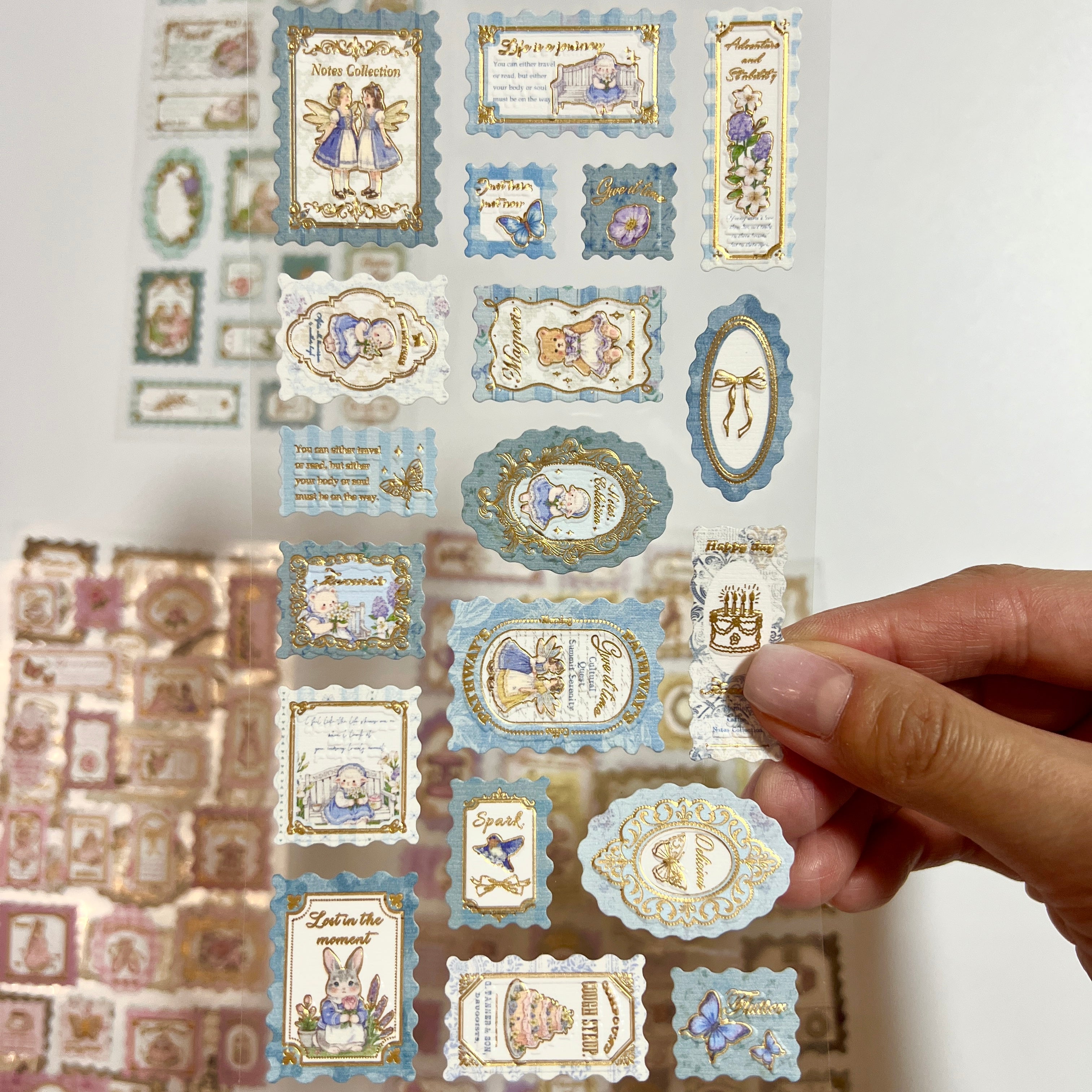 📮 Vintage Gold Foil Stamp Stickers
