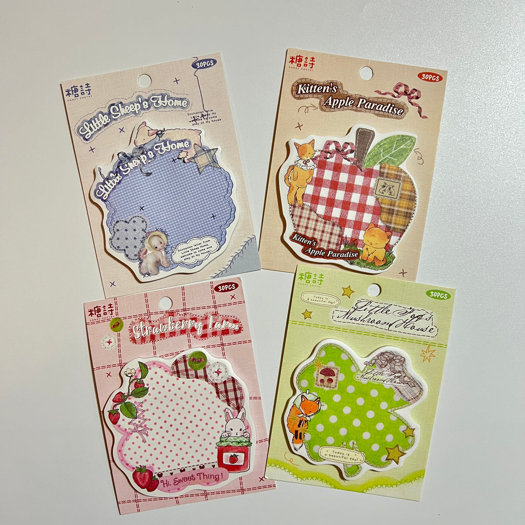 🍓 Cute Cottage Animal Sticky Notes