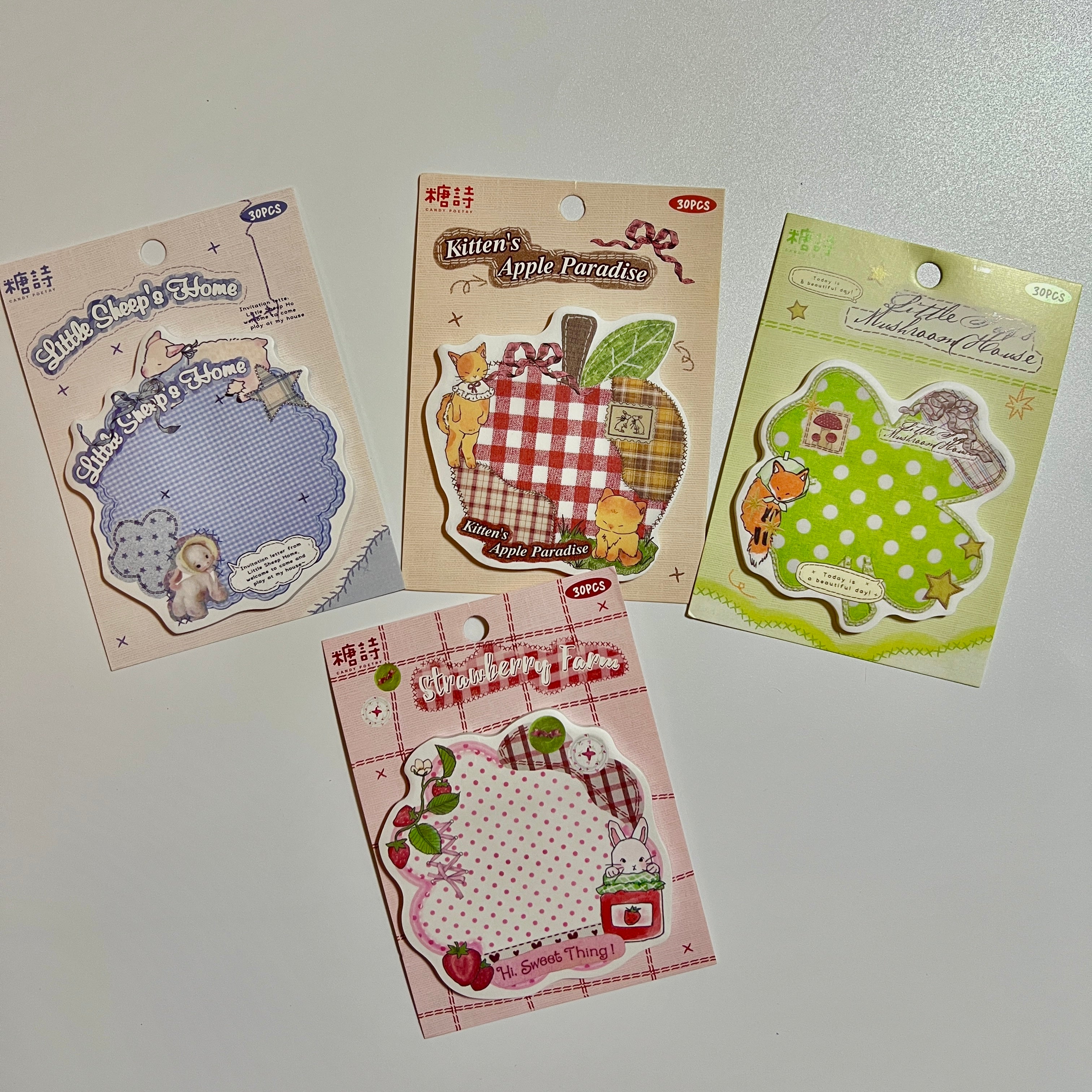 🍓 Cute Cottage Animal Sticky Notes