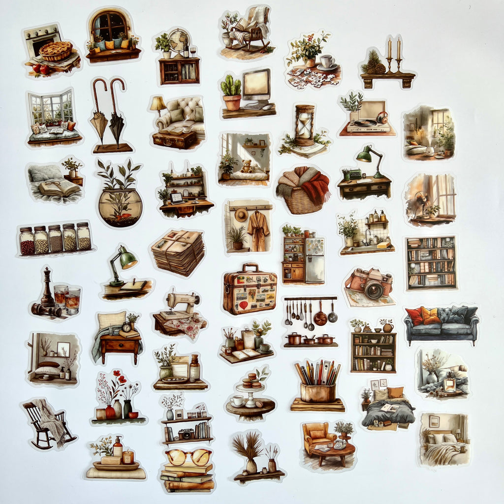 🏡 Cozy Vintage Home Stickers