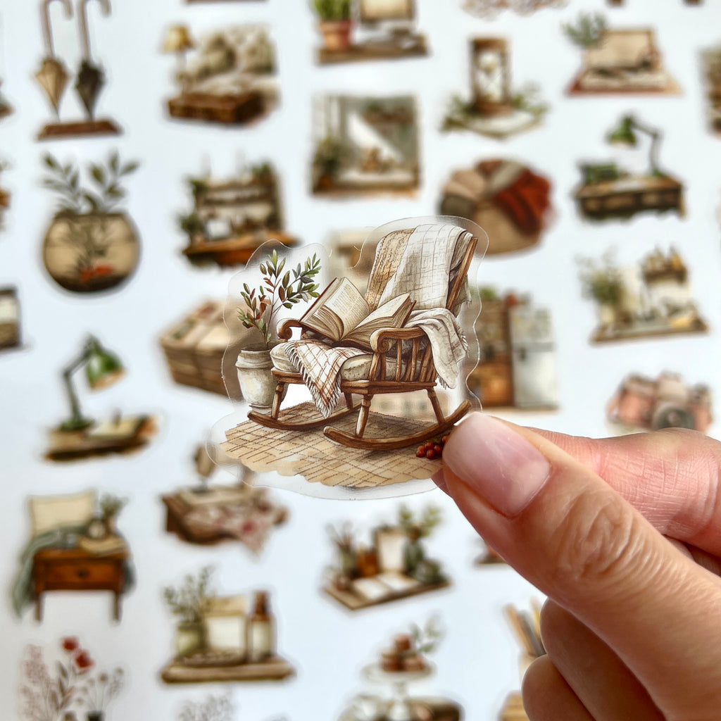 🏡 Cozy Vintage Home Stickers