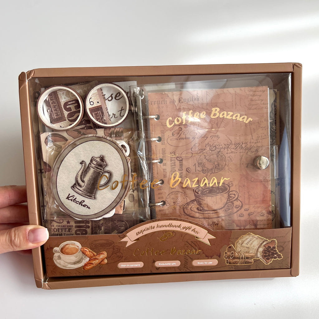 ☕ Vintage Coffee Journal Kit Set (155 pcs)