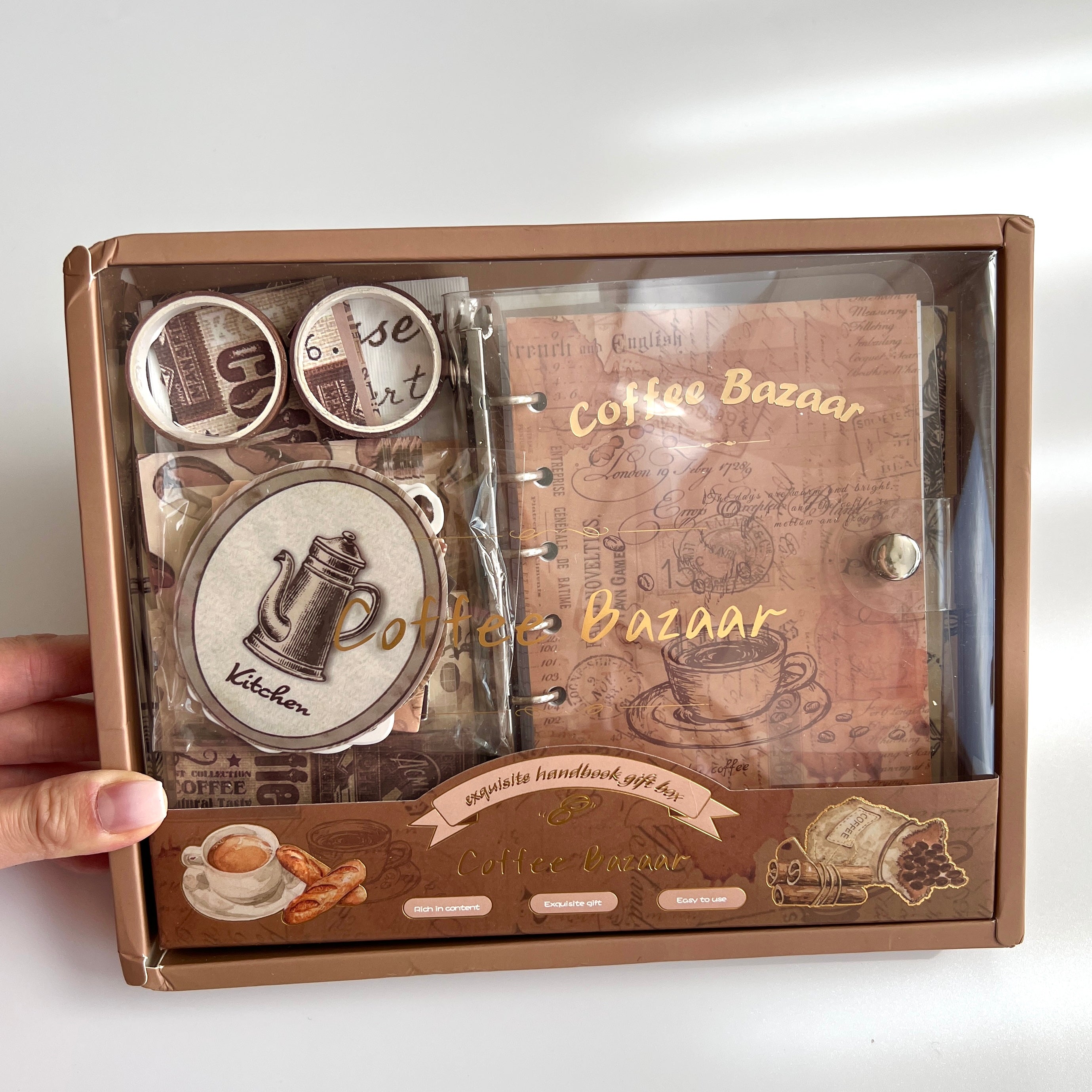 ☕ Vintage Coffee Journal Kit Set (155 pcs)