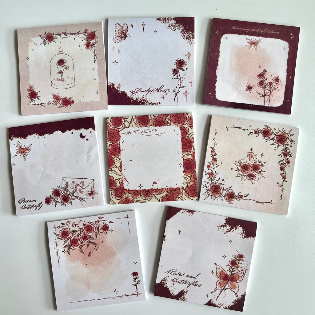 🌹 Vintage Rose Sticky Notes
