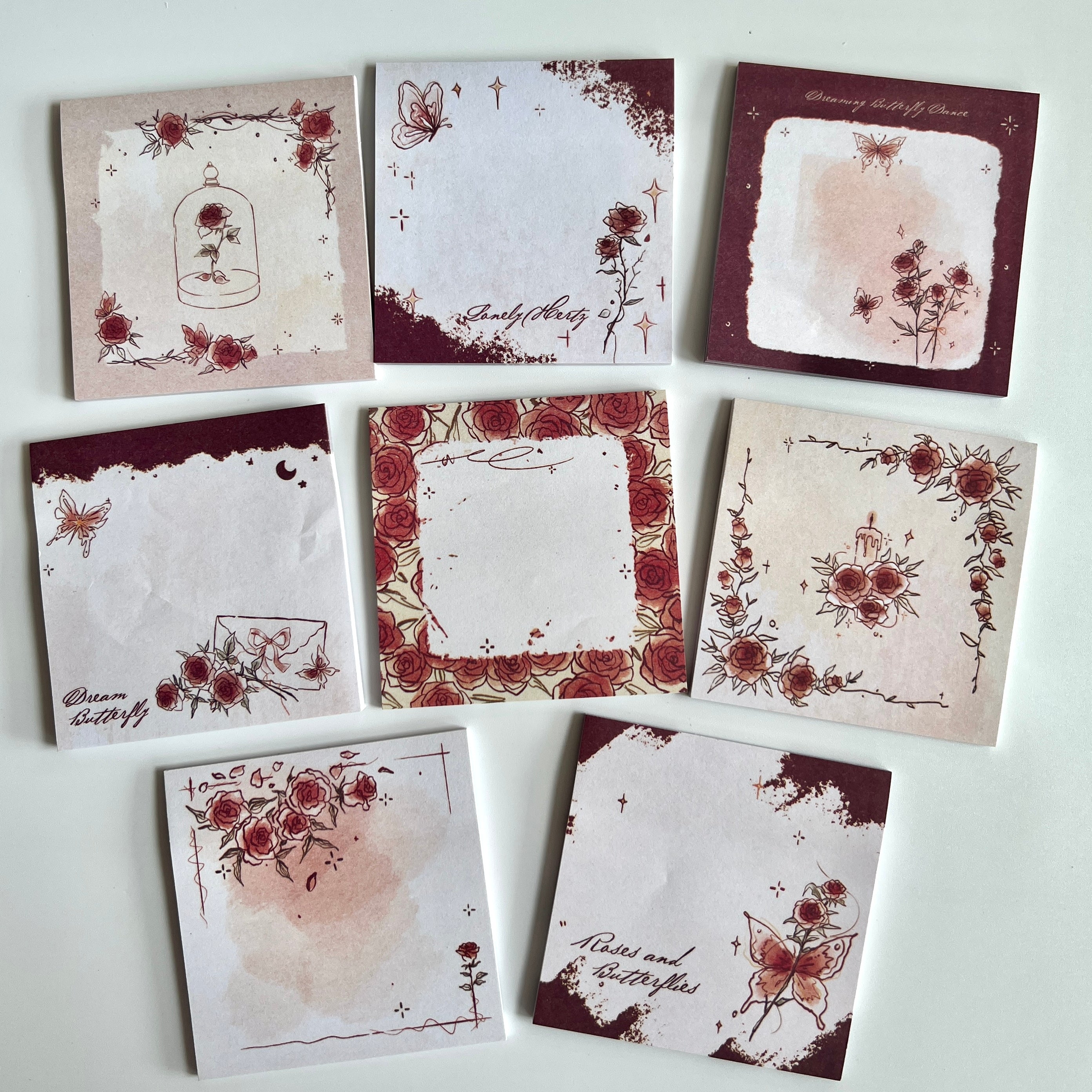 🌹 Vintage Rose Sticky Notes