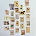 🦋 Vintage Insect Stamp Stickers (24 pcs)