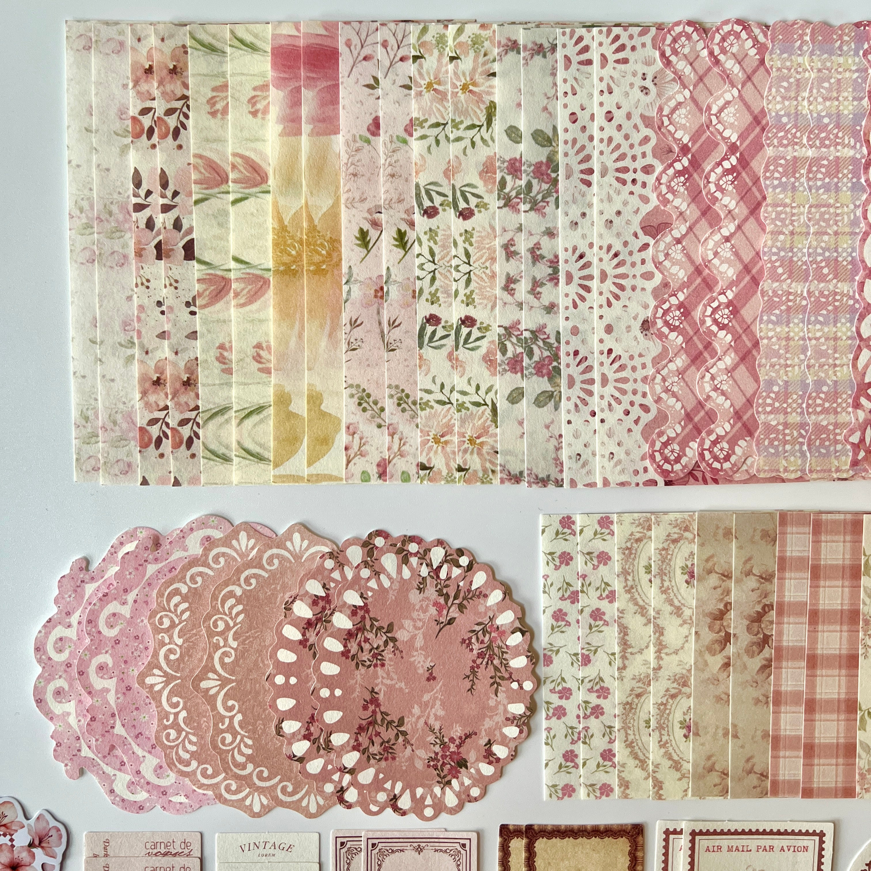 🌸 Vintage Rose Lace Journal Kit (100 pcs)