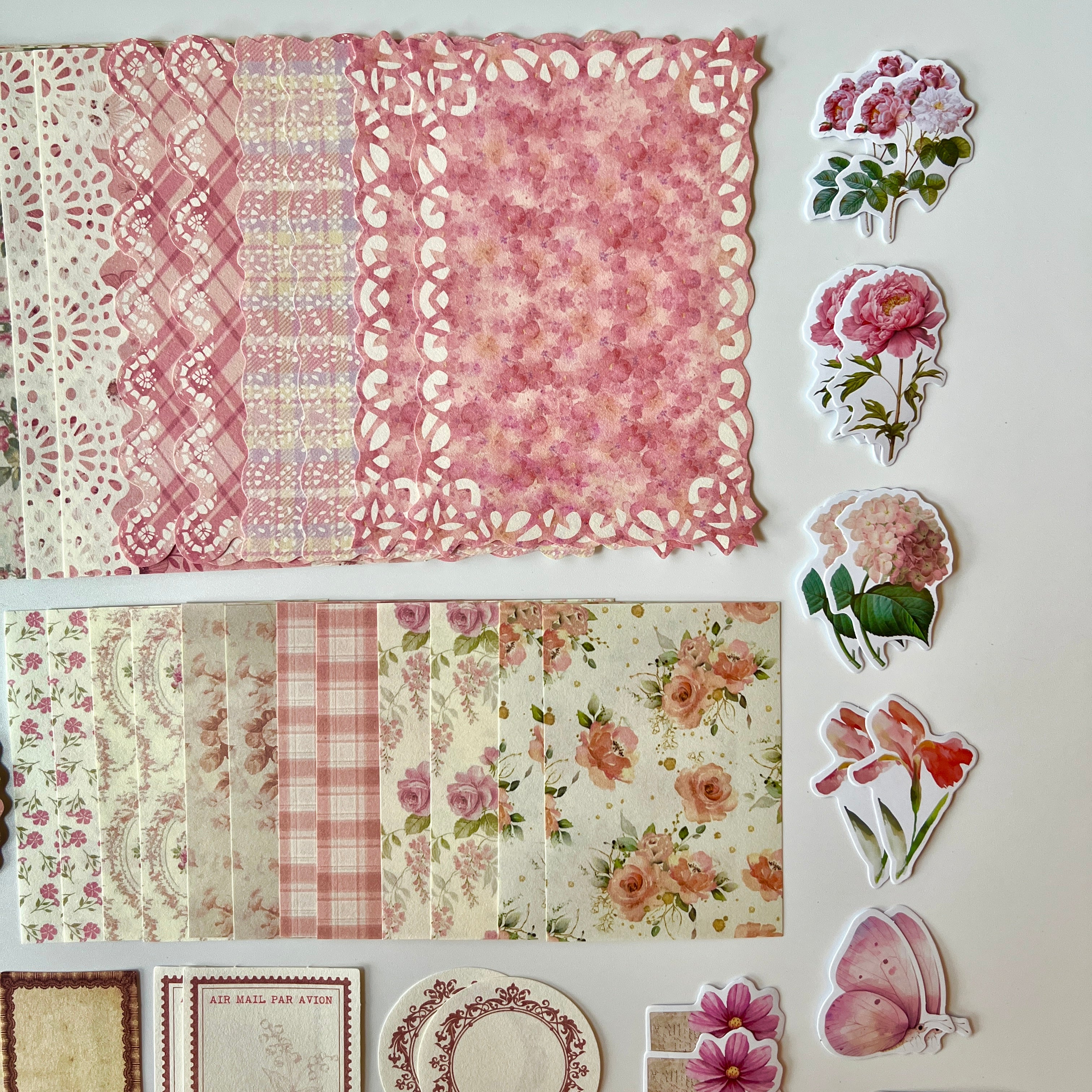 🌸 Vintage Rose Lace Journal Kit (100 pcs)