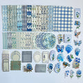 💙 Vintage Blue Floral Journal Kit (100 pcs)