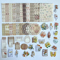 🤎 Vintage Autumn Floral Journal Kit (100 pcs)