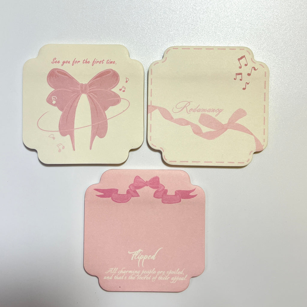 🎀 Pink Ribbon Sticky Notes Set