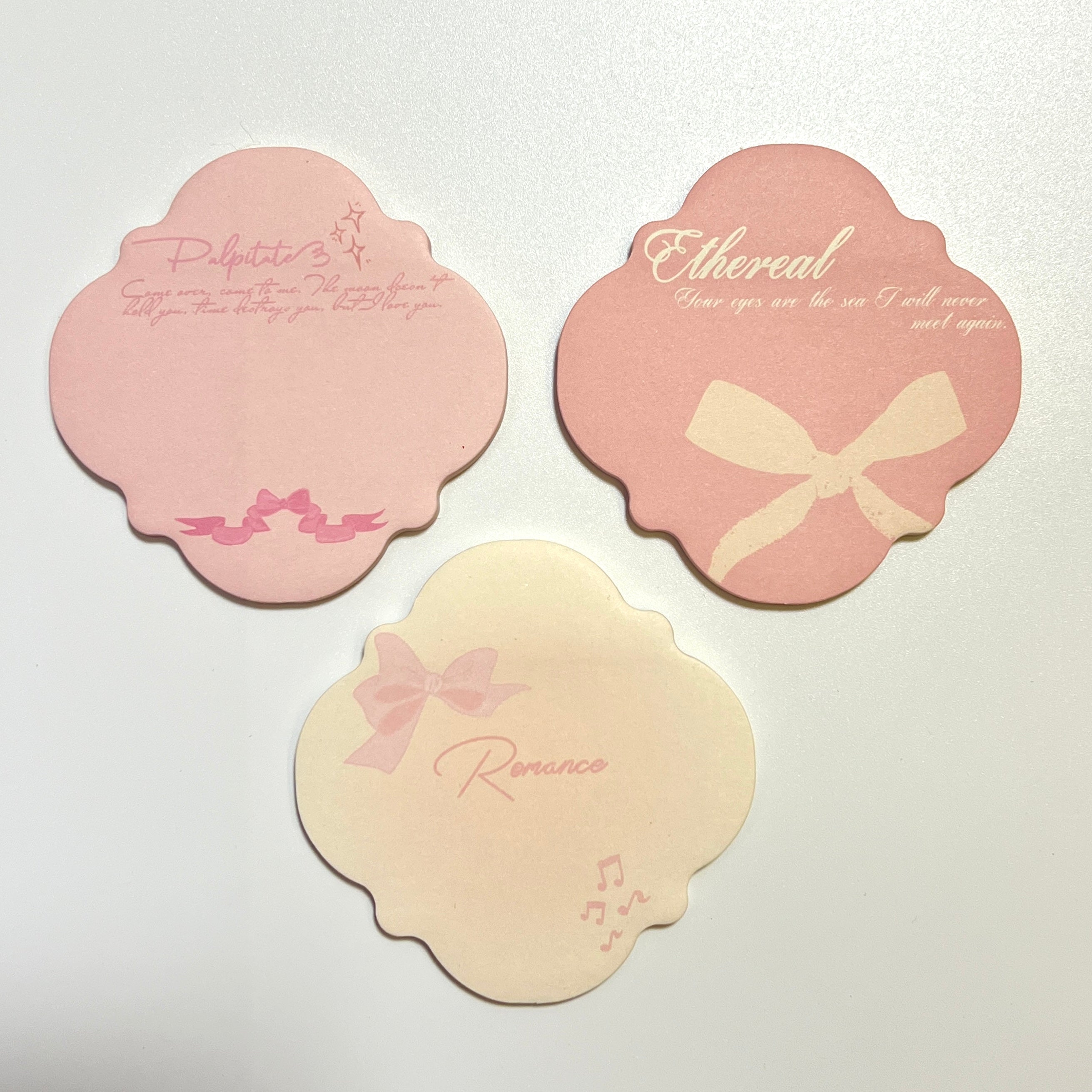 🎀 Pink Ribbon Sticky Notes Set