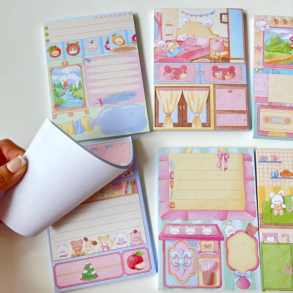 🧸 Bear & Puppy Sweet Home Memo Set