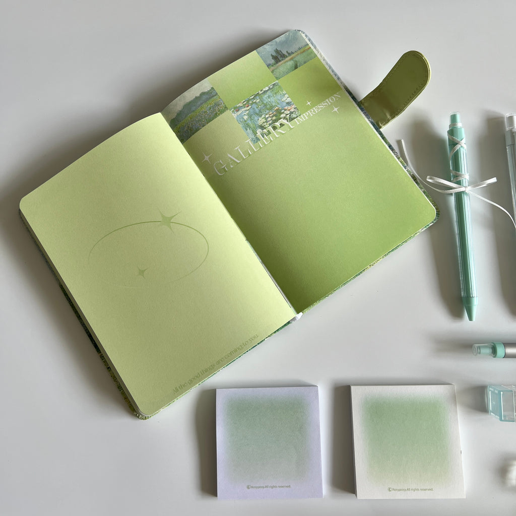 🌿 Green Giverny Spring Stationery Set