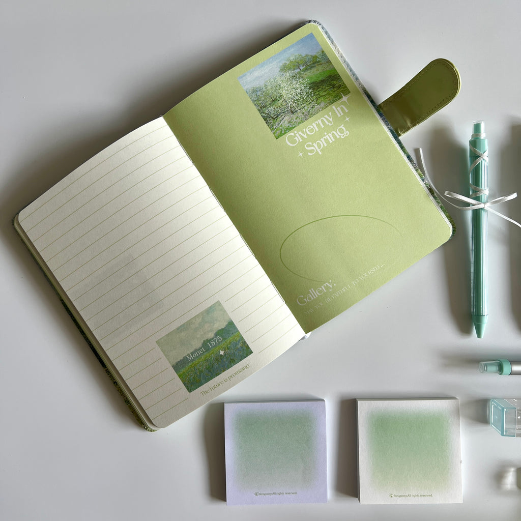 🌿 Green Giverny Spring Stationery Set