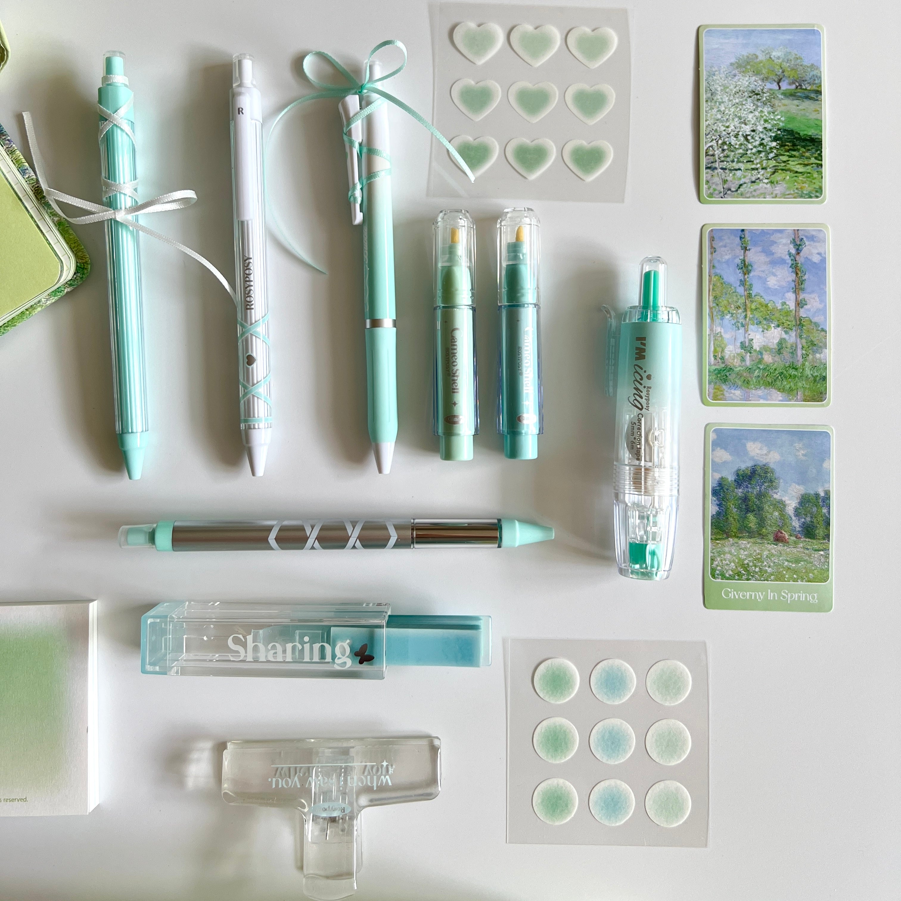 🌿 Green Giverny Spring Stationery Set