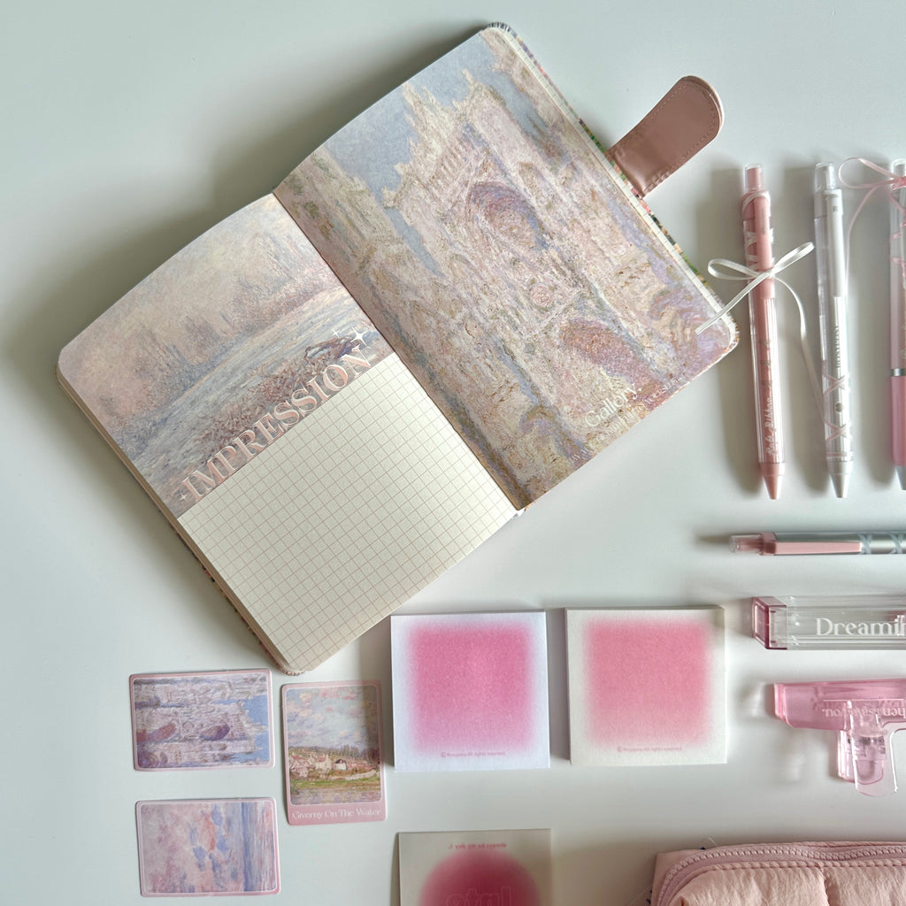 🌸 Pink Giverny Garden Stationery Set