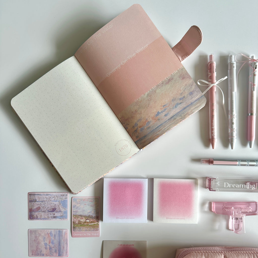 🌸 Pink Giverny Garden Stationery Set