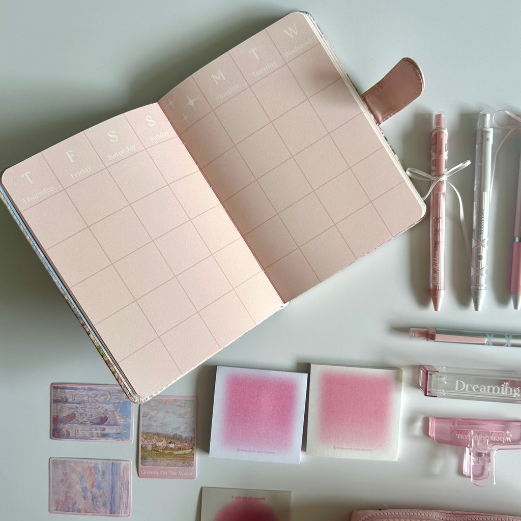 🌸 Pink Giverny Garden Stationery Set