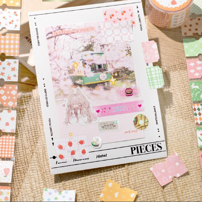 Floral Collage Glitter Washi Tape