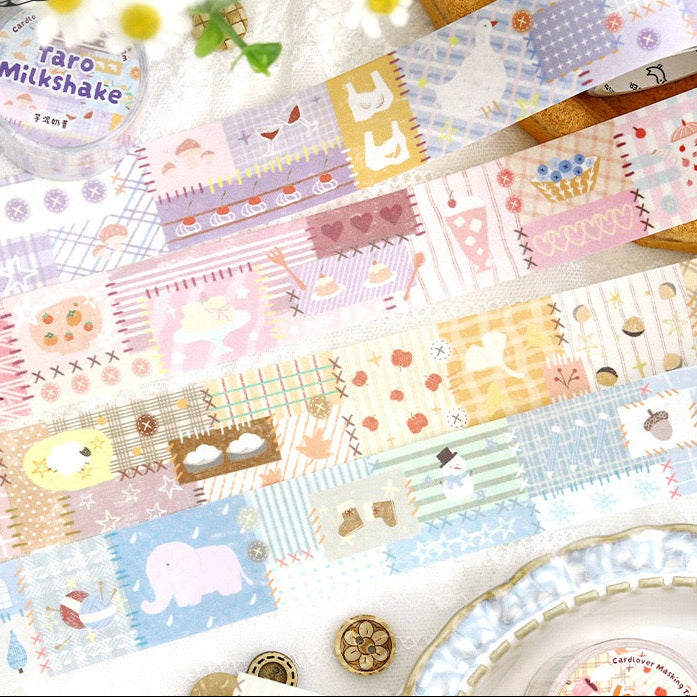 🧵 Patchwork Town Time Washi Tape