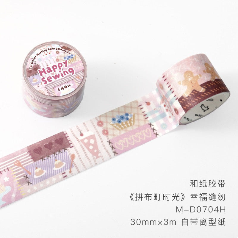 🧵 Patchwork Town Time Washi Tape