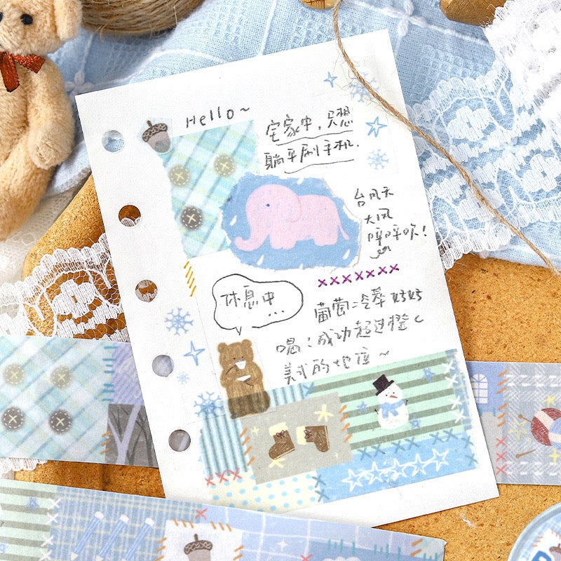 🧵 Patchwork Town Time Washi Tape