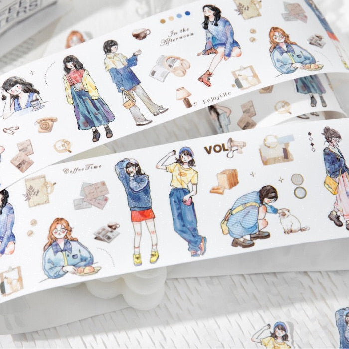 ☁️ Character Glitter Die-Cut Washi Tape