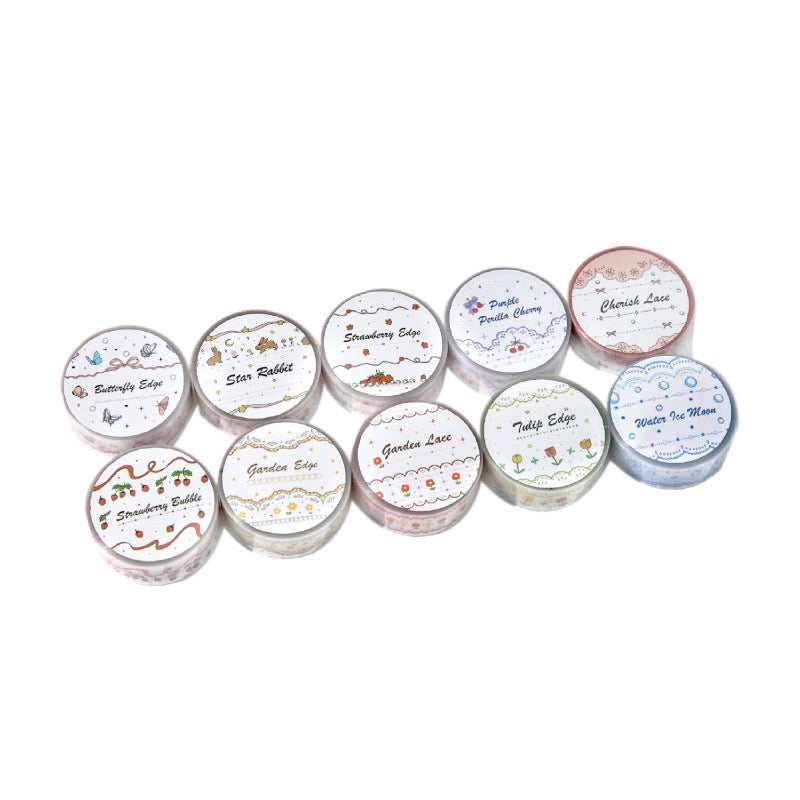 🎀 Lace Trim Cloud PET Glitter Tape