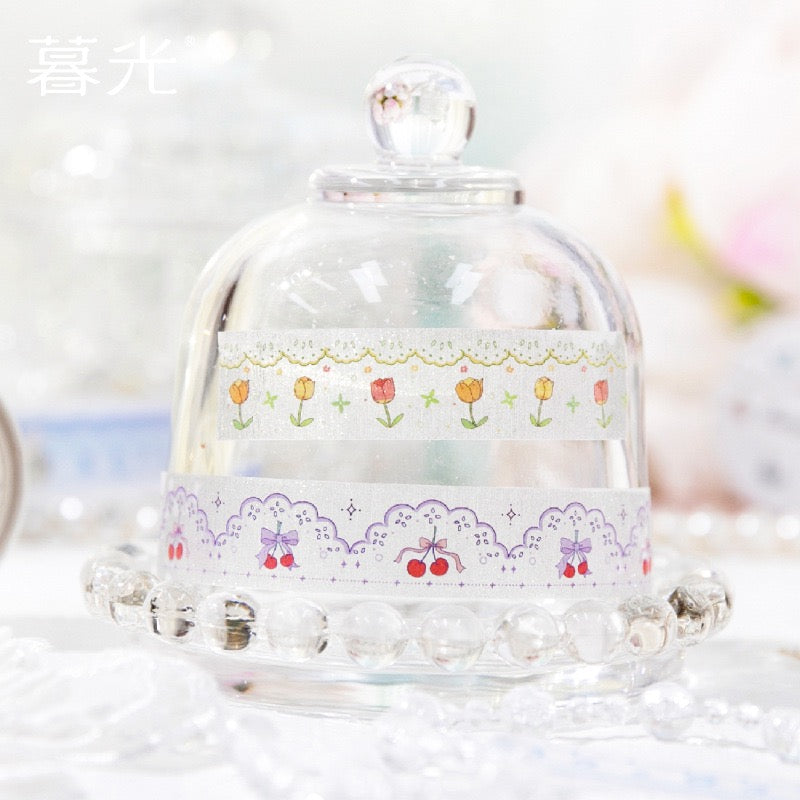 🎀 Lace Trim Cloud PET Glitter Tape