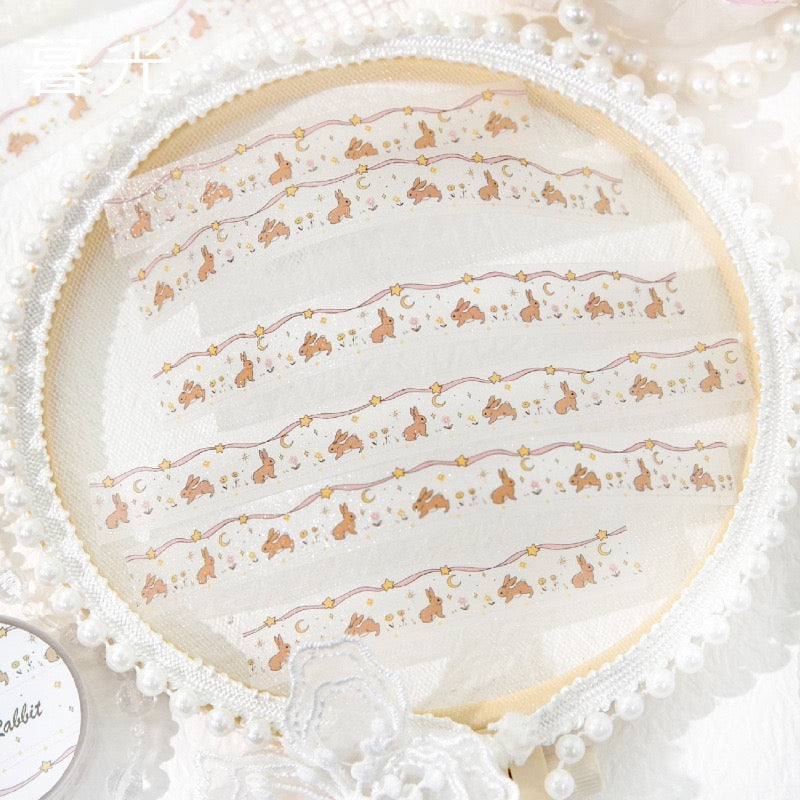 🎀 Lace Trim Cloud PET Glitter Tape
