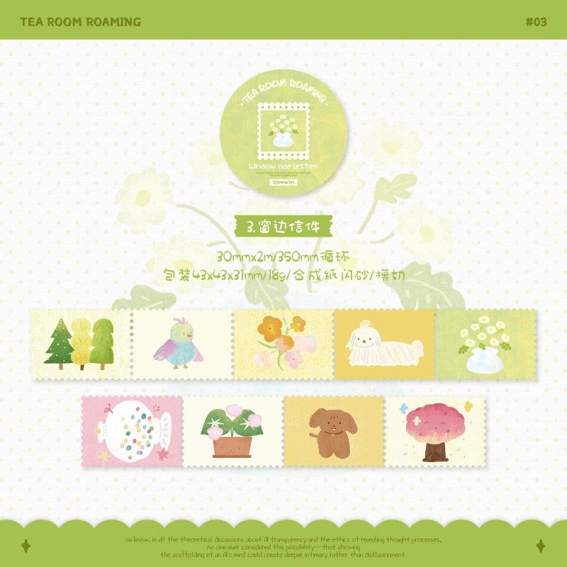 🍵 Tea Room Wander Glitter Die-Cut Tape