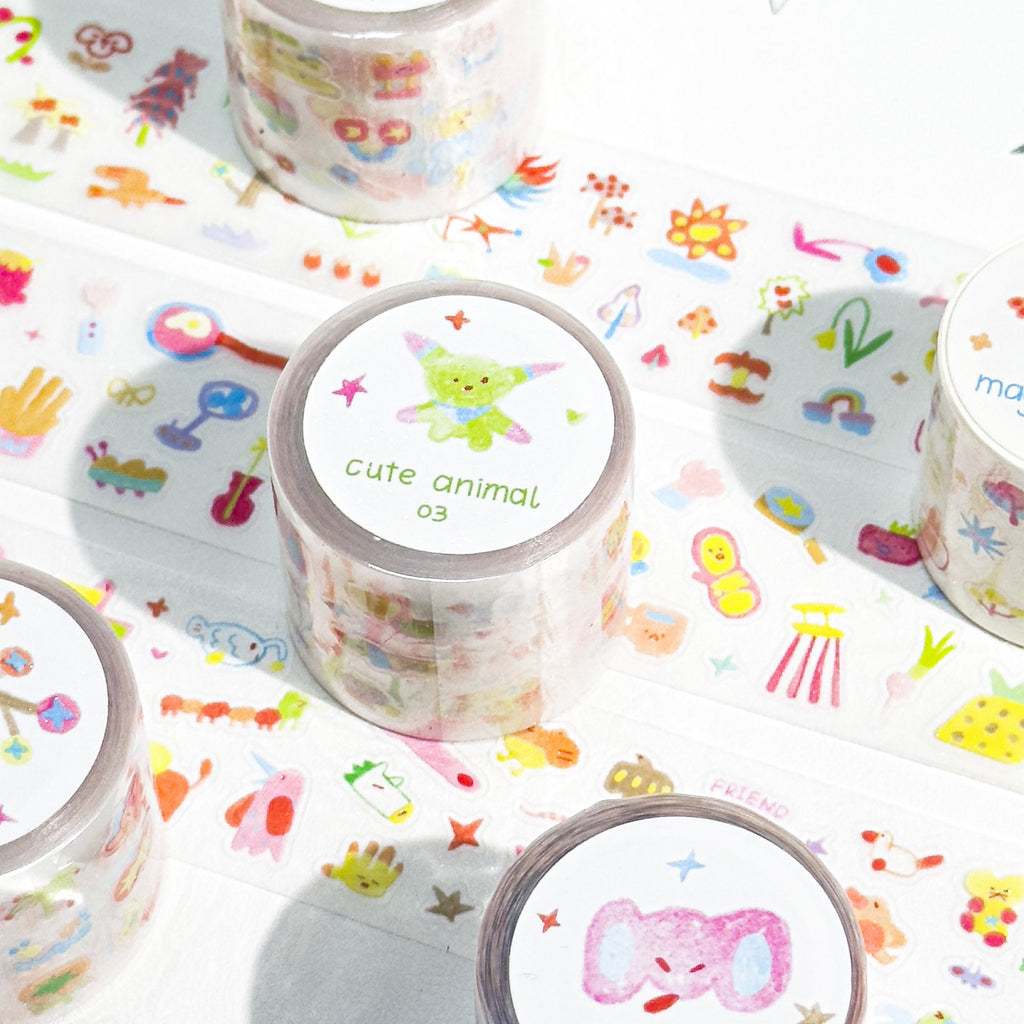 🎨 Cute Doodle Die-Cut Washi Tape