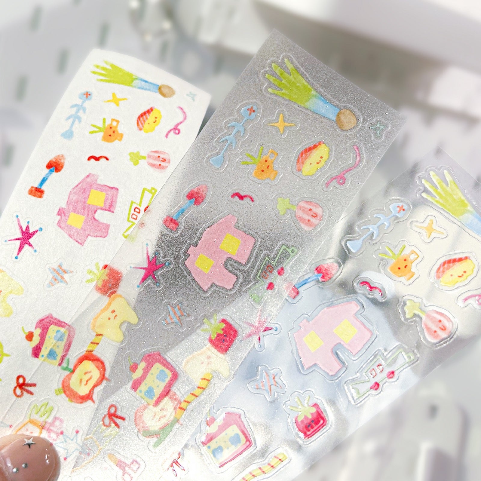 🎨 Cute Doodle Die-Cut Washi Tape